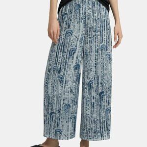NWT$345 Theory Easy Wide Pull-On Pant Cascade Block Printed Silk Loose Fit Sz P